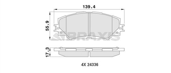 BRAKE PAD FOR TOYOTA COROLLA 07-12 AURIS 07-12 URBAN CRUISER 09-> / TREZIA 10-> RAV4 06->